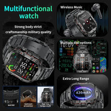 2024 Rugged Military Smart Watch Men Outdoor Watches lP68 Waterproof 2.01" Al Voice Bluetooth Call Smartwatch For Android lOS