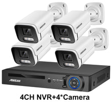 New 4K Security Camera System 8MP Audio Mic CCTV POE NVR AI Color Night Home Video Surveillance Camera Outdoor Set