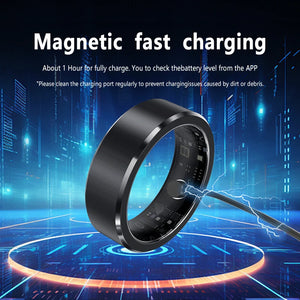 2024New Smart Ring With Charging Compartment Monitor Heart Rate Blood Oxygen Sleep Exercise Multifunctional Healthy Fashion Ring