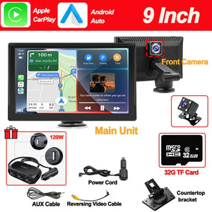 7/9 Wireless Carplay Android Auto Automotive Multimedia GPS Car Play Car radio With Built-in Dashcam Car intelligent systems