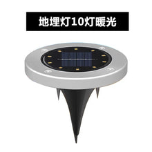 8-10 LED Solar Stainless Steel Buried Lamp, Waterproof Solar Garden Lamp, Outdoor Bright Ground Lamp for Patio Pathway Lawn