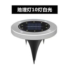 8-10 LED Solar Stainless Steel Buried Lamp, Waterproof Solar Garden Lamp, Outdoor Bright Ground Lamp for Patio Pathway Lawn