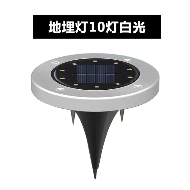 8-10 LED Solar Stainless Steel Buried Lamp, Waterproof Solar Garden Lamp, Outdoor Bright Ground Lamp for Patio Pathway Lawn