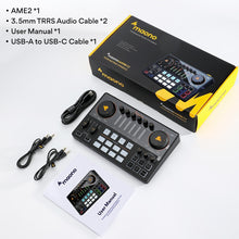 Maono Audio Interface DJ Mixer All in One Portable Podcast Studio for Recording Live Streaming Youtube Guitar PC Sound Card Kit