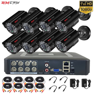 1080P AHD Security Camera System CCTV 4/8CH DVR 2/4/6/8PCS Bullet Options Outdoor Waterproof Night Vision Video Surveillance Set