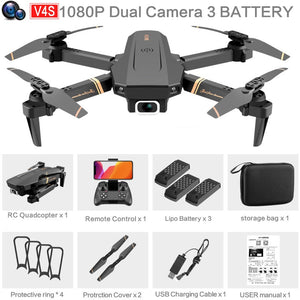 4DRC V4 RC Drone 4K 1080P HD Wide Angle Camera WiFi Fpv Dual Camera Foldable Quadcopter Real Time Transmission Dron Gift Toys
