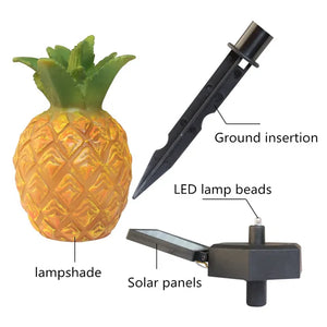 LED Solar Plant Lamp Outdoor Waterproof Simulation Pineapple Landscape Light Street Garden Fence Lawn Decorative Light