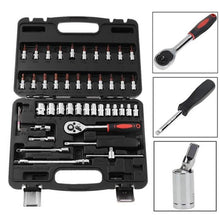 46pcs Wrench Socket Set Hardware Spanner Screwdriver Ratchet Wrench Kit Car Repairing Tool Combination Hand Tool with Carry Case