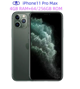 Original iPhone 11 Pro Max 64/256 GB ROM 6.5" Super Retina OLED A13 iPhone 11 Pro Max Face ID Genuine Unlocked 4G LTE Cellphone