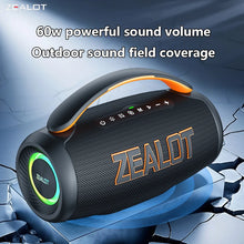 Zealot P12 60W Wireless Speakers, Outdoor Portable Subwoofer Speaker ,Dual Pairing,8000mAh Battery, For Home, Car, Outdoor.