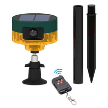 Solar Outdoor Animal Repeller Wireless Remote Control 1200mAh Beast Repeller 13 Sounds Recordable IP55 for Wild Boar Rabbit Deer