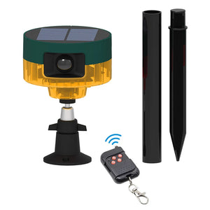 Solar Outdoor Animal Repeller Wireless Remote Control 1200mAh Beast Repeller 13 Sounds Recordable IP55 for Wild Boar Rabbit Deer