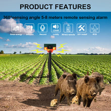 Solar Outdoor Animal Repeller Wireless Remote Control 1200mAh Beast Repeller 13 Sounds Recordable IP55 for Wild Boar Rabbit Deer