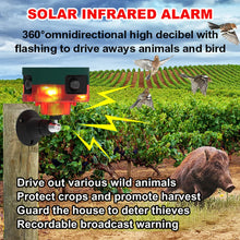 Solar Outdoor Animal Repeller Wireless Remote Control 1200mAh Beast Repeller 13 Sounds Recordable IP55 for Wild Boar Rabbit Deer
