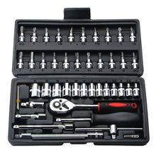 46pcs Wrench Socket Set Hardware Spanner Screwdriver Ratchet Wrench Kit Car Repairing Tool Combination Hand Tool with Carry Case