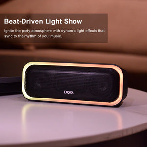 DOSS Bluetooth 5.0 Speaker Powerful 20W Stereo Sound Extra Bass Sound Box IPX6 Waterproof TWS Pairing Wireless Portable Speakers