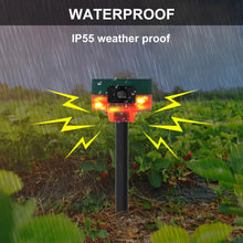 Solar Outdoor Animal Repeller Wireless Remote Control 1200mAh Beast Repeller 13 Sounds Recordable IP55 for Wild Boar Rabbit Deer