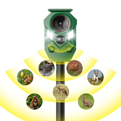 Solar Ultrasonic Animal Repeller Device Deer Repellent Device Animal Repellent for Deer Squirrels Cats Dogs Raccoons Rabbits