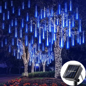 Solar LED Meteor Shower Rain Lights Holiday String Lights Waterproof Garden Light 8 Tubes 144 Leds Christmas Wedding Decoration