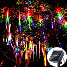 Solar LED Meteor Shower Rain Lights Holiday String Lights Waterproof Garden Light 8 Tubes 144 Leds Christmas Wedding Decoration