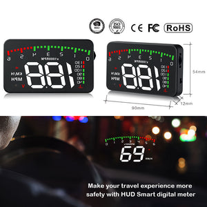 3.5 A900 HUD Head-Up Display Car-styling Hud Display Overspeed Warning Windshield Projector Alarm System Universal Auto