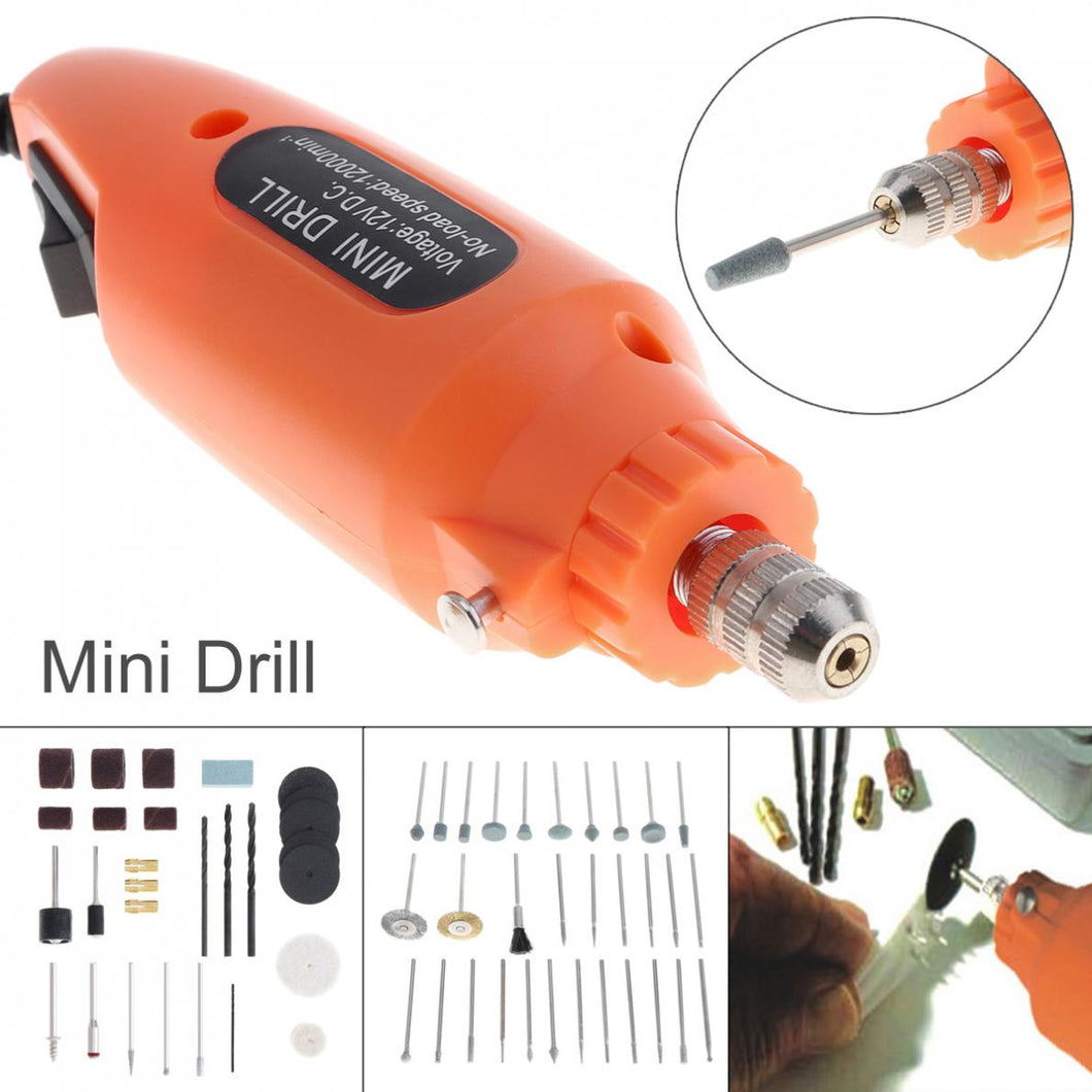60pcs/set 12V 12000RPM Cordless Mini Drill EU / US Adapter Electric Grinder Rotary Tool Kit for Grinding / Polishing / Engraving