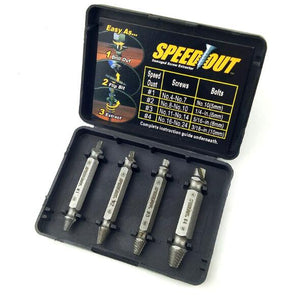4 pcs / set Screw Extractor Set drill out easy to Remove Screw broken Speedout Set
