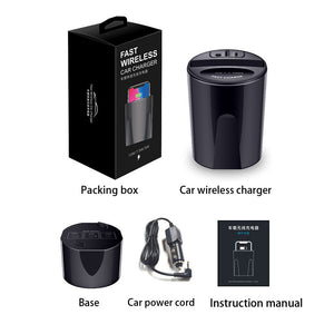 10W Car Wireless Charger Cup with USB Output for iPhoneXS MAX/XR/X/8 SAMSUNG Galaxy S9/S8/S7/S6/Note8/Note5 edge for PIXEL 3XL