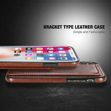 Card Slot Holder Cover Case For iPhone 8 7 6 6S Plus X 10 XS SE 5S 5 For Samsung Note8 S8 Plus S7 Edge Luxury Retro Leather Bag