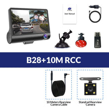 E-ACE Car DVR 3 Cameras Lens 4.0 Inch Dash Camera Dual Lens With Rearview Camera Video Recorder Auto Registrator Dvrs Dash Cam