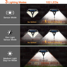 2side 102LED PIR Motion Sensor Solar Energy Street lamp 3 lighting modes Yard Path Home Garden Solar Power Induction Wall Light