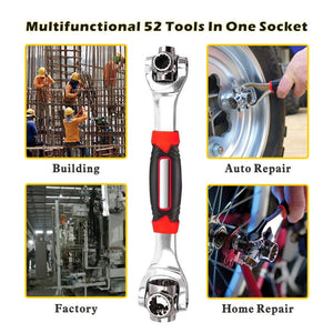 360 Degree Multipurpose Tiger Wrench 8 in 1 Tools Socket Works Universal Ratchet Spline Bolts Torx Sleeve Rotation Hand Tools