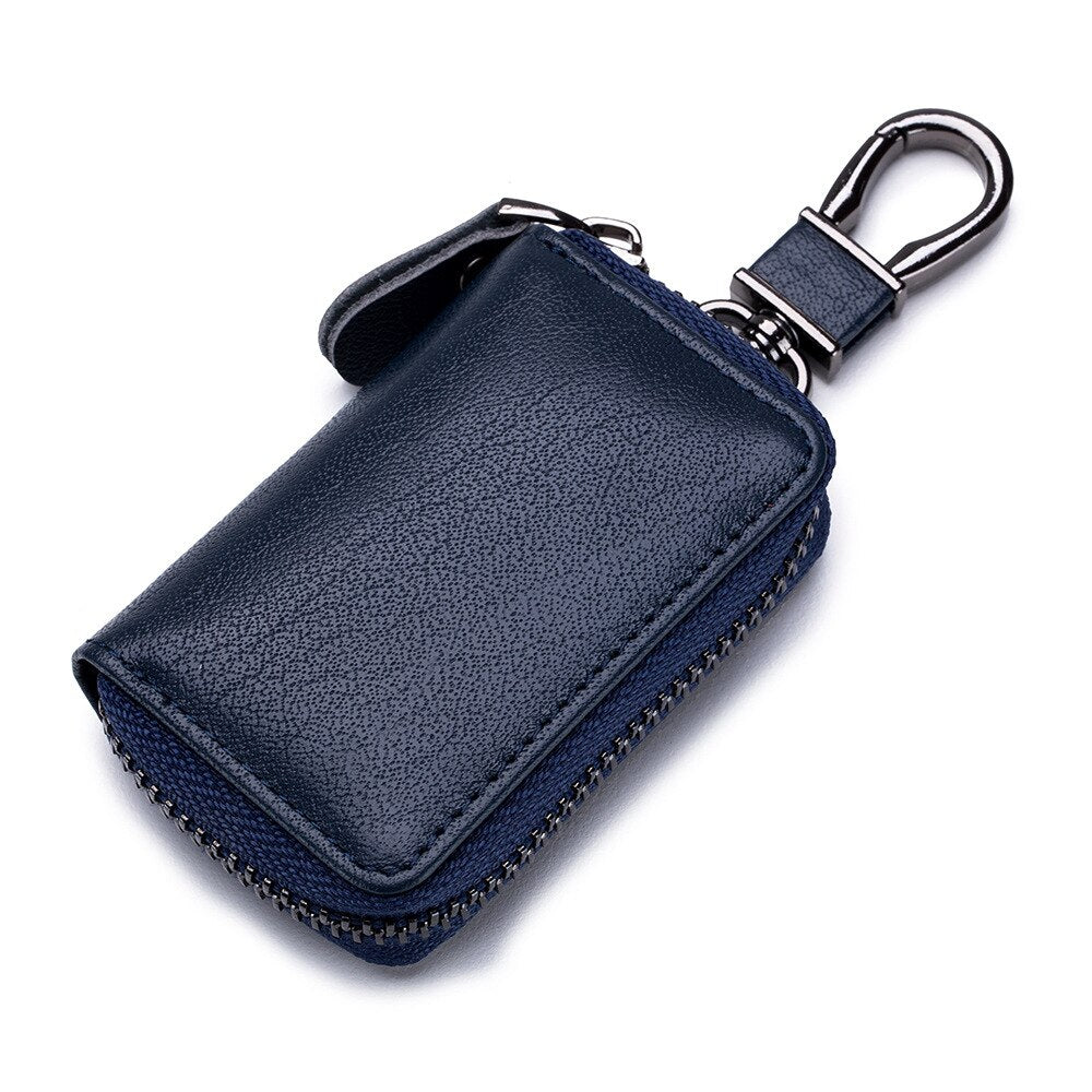 Brand Key Holder High Quality Cow Split Leather Key Chain for Car Keys Wallet Keys Pouch Fashion Simple Mini Man Car Key Case