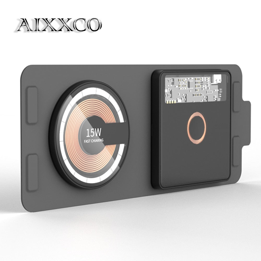 AIXXCO 15W Dual Wireless Chargers for iPhone 14 13 Airpod Pro Fast Qi Wireless Charger for Samsung Xiaomi 12 Pro Charging Pad