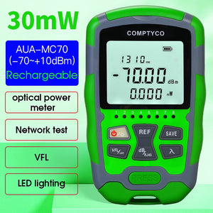 AUA-MC70 Optical Power Meter -70~+10dBm 4 in 1 Multifunction Fiber Network Cable Tester Visual Fault Locator 1-50MW(optional)