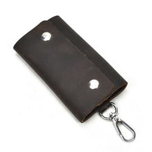 Vintage Crazy Horse Genuine Leather Keychain Men Women Key Holder Cow Split Car Key Bag Wallet Housekeeper Keyring Case wallets