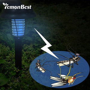 UV LED Solar Powered Outdoor Yard Garden Lawn Anti Mosquito Insect Pest Bug Zapper.